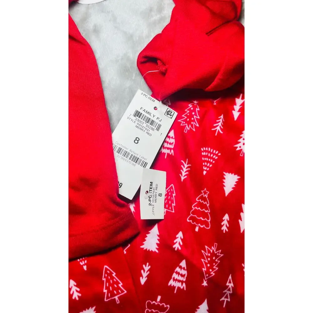 Family PJs Boys Size 8 Christmas Pajamas Lot of 2 Merry Elf Holiday Sets NWT